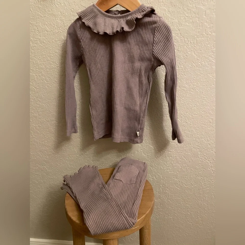 Toddler purple ribbed two piece set (4t) - Picture 1 of 5